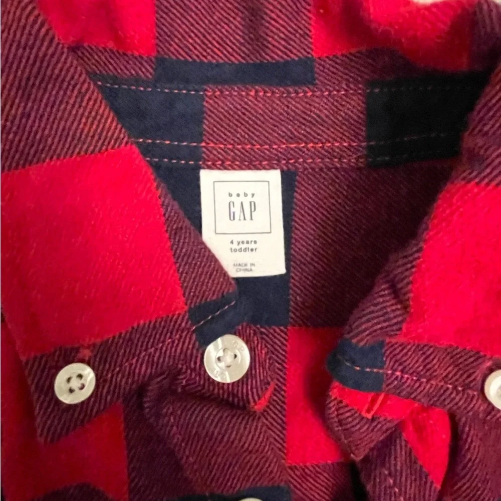 GAP Kids Red Plaid Button Down Shirt